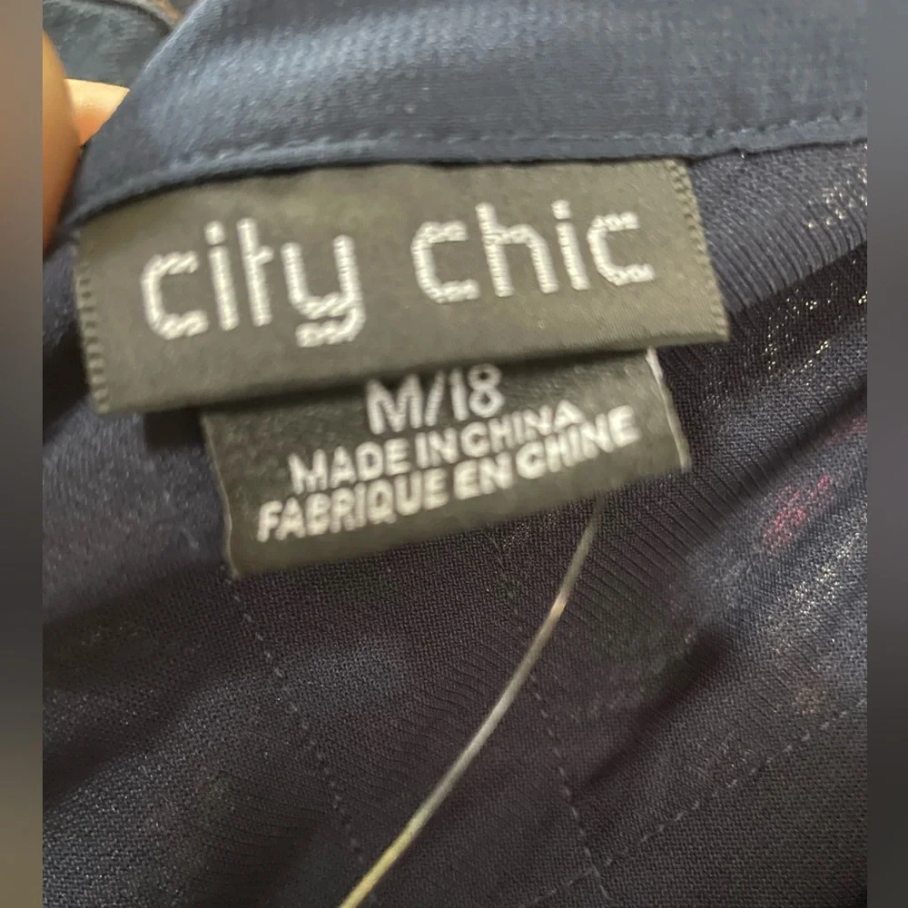 City Chic Paneled Bodice Maxi Dress French Navy - Picture 4 of 10